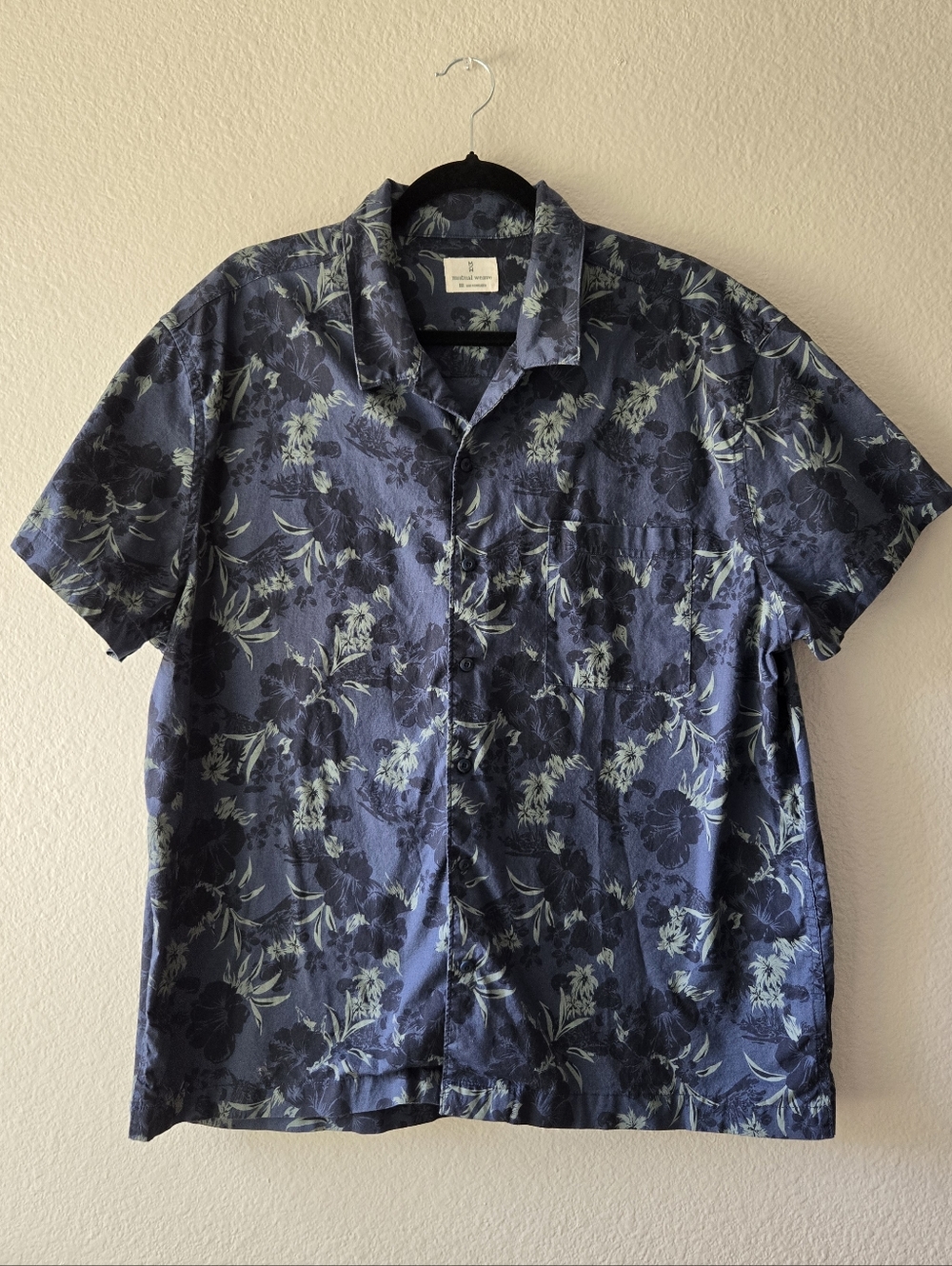 Mens Blue Tropical Shirt